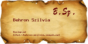 Behron Szilvia névjegykártya