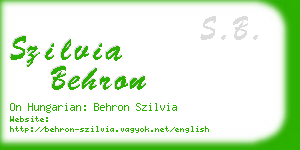 szilvia behron business card